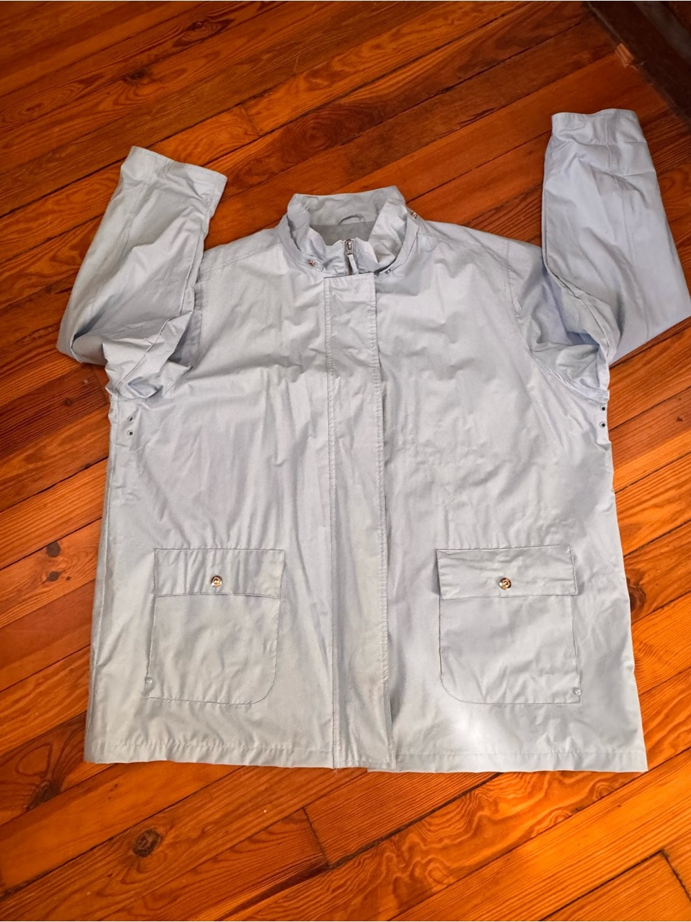 Women’s Light Blue Waterproof Hooded Jacket